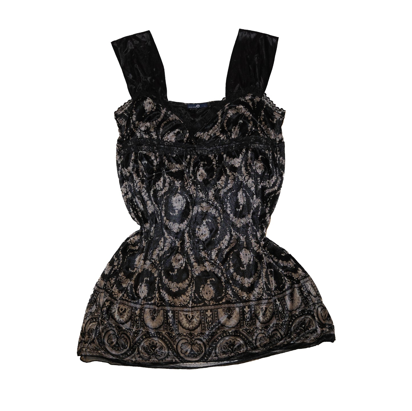 Vintage Pattern Silk Cami Dress