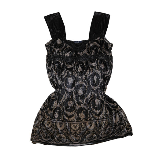 Vintage Pattern Silk Cami Dress