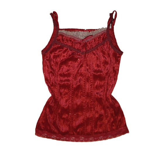 Cherry Glitter Velvet Cami
