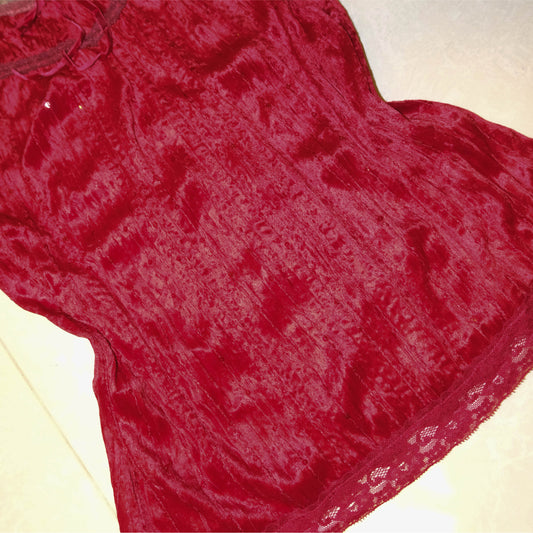 Cherry Glitter Velvet Cami