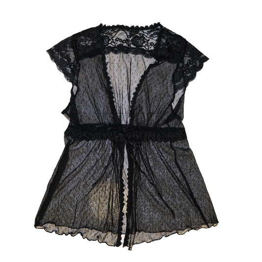 Black Polka Mesh Outer