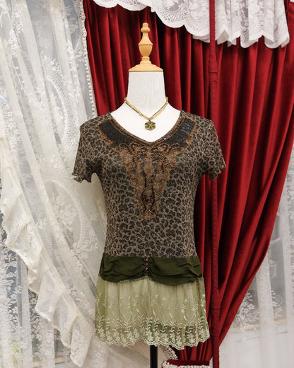 Leopard Mesh Top