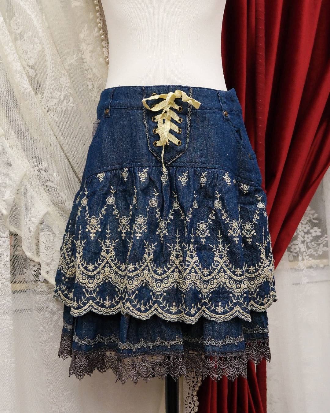 Axes Femme Gothic Embroidered Skirt