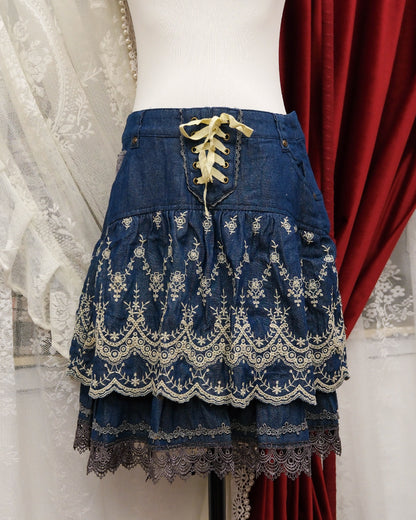 Axes Femme Gothic Embroidered Skirt