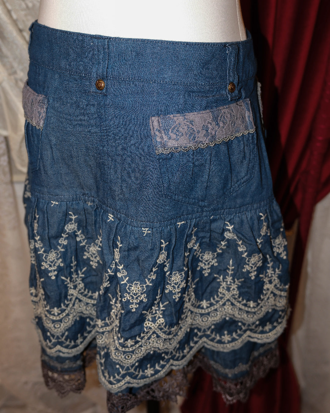 Axes Femme Gothic Embroidered Skirt