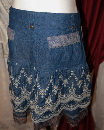 Axes Femme Gothic Embroidered Skirt