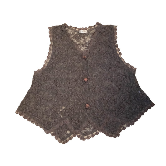 Mink Openwork Lace Vest