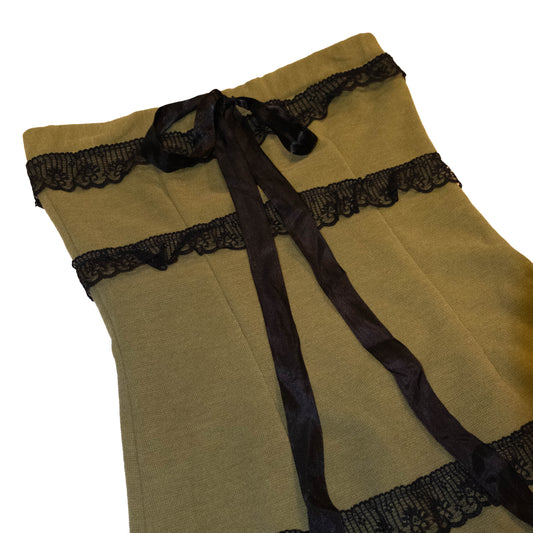 Olive Lace Off Shoulder Dress / Skirt