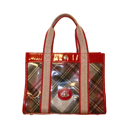 Vivienne Westwood Enamel Red Check Hangbag