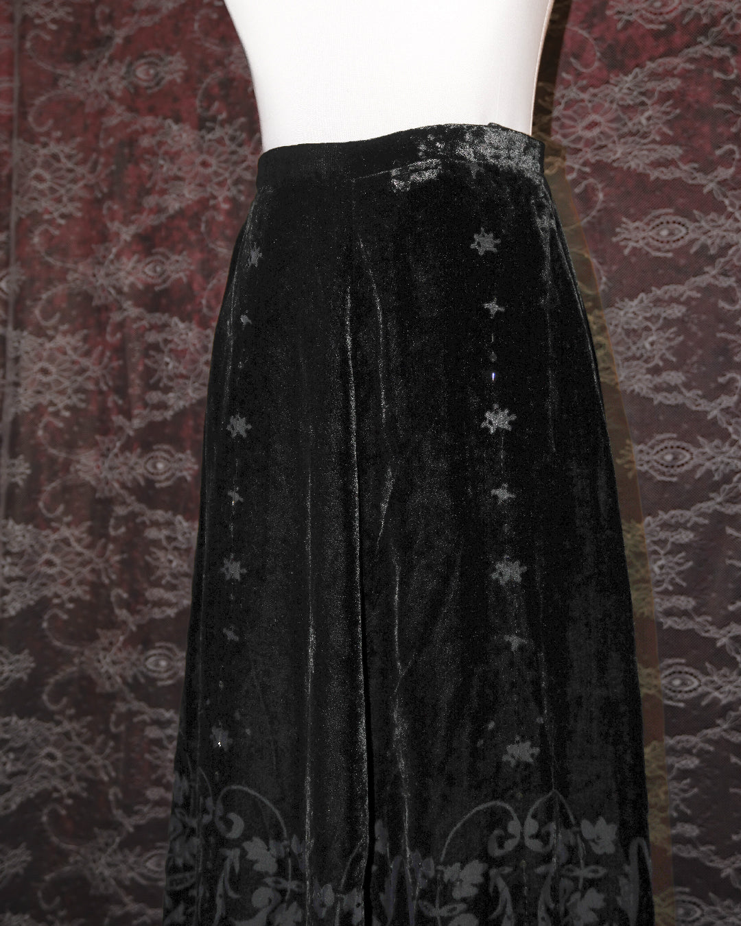 Dark Vampire Velvet Maxi Skirt