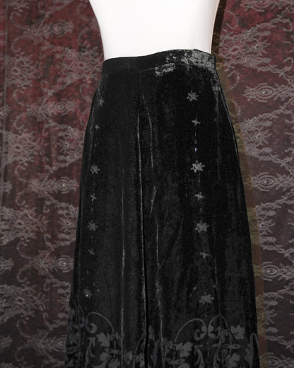 Dark Vampire Velvet Maxi Skirt