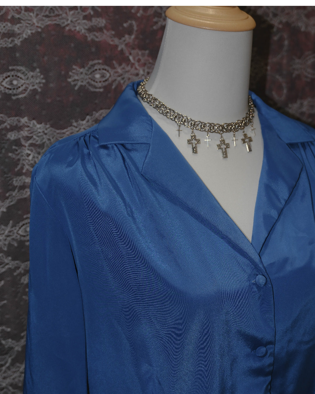 [Hong Kong] Berry Satin Shirt