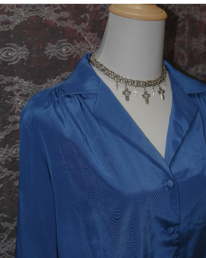 [Hong Kong] Berry Satin Shirt