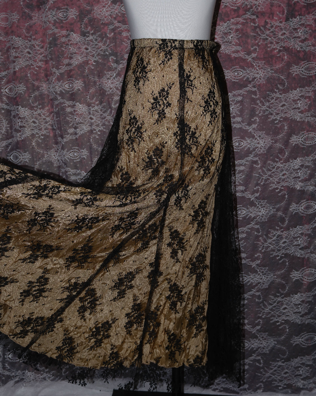 Coldwater Creek Olive Lacey Maxi Skirt