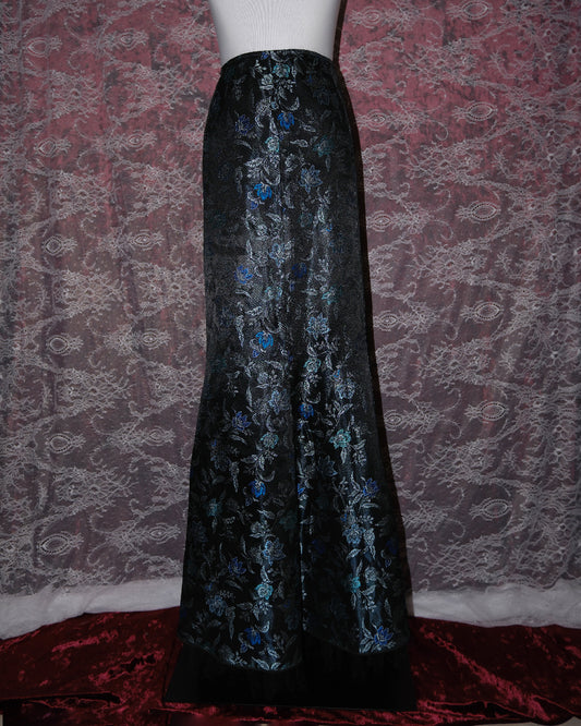 [USA] Floral Azure Maxi Mermaid Skirt