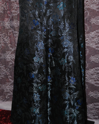 [USA] Floral Azure Maxi Mermaid Skirt