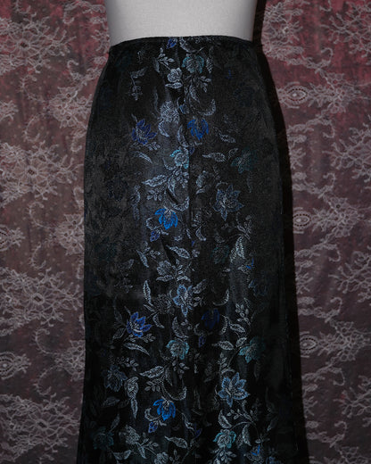 [USA] Floral Azure Maxi Mermaid Skirt