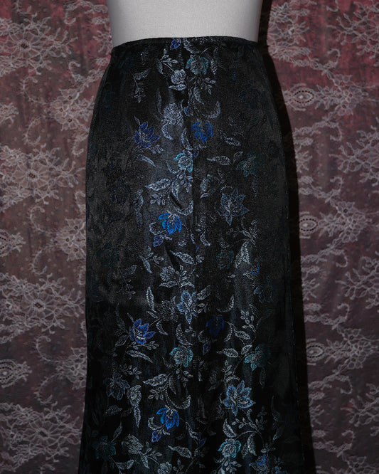 [USA] Floral Azure Maxi Mermaid Skirt