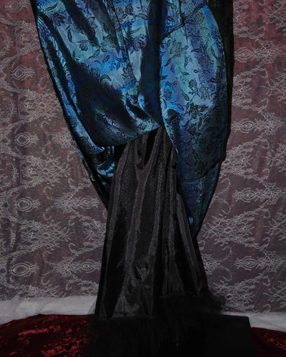 [USA] Floral Azure Maxi Mermaid Skirt