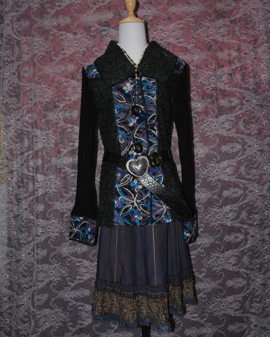 Mohair Wool Artsy Embroidered Cardigan