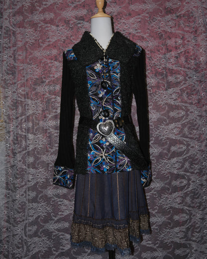 Mohair Wool Artsy Embroidered Cardigan