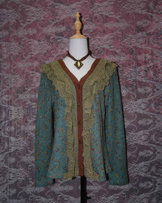 Aqua Multi Textured Knit Cardigan