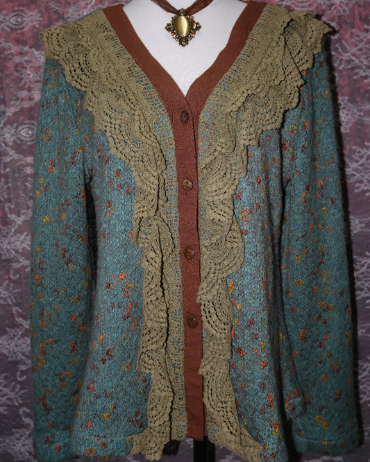 Aqua Multi Textured Knit Cardigan