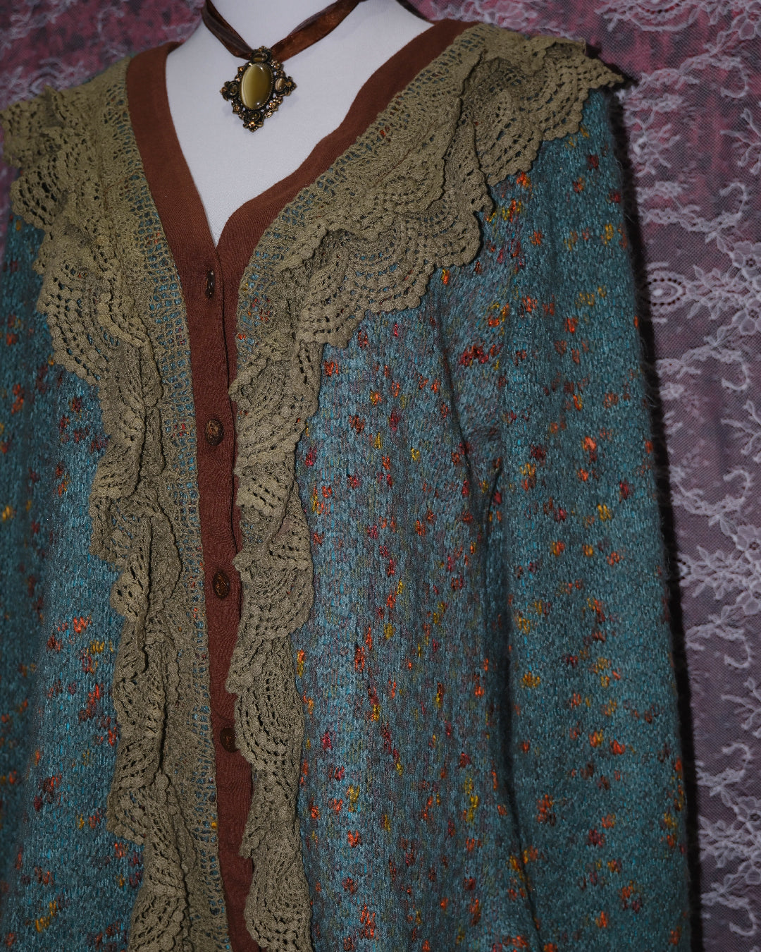 Aqua Multi Textured Knit Cardigan