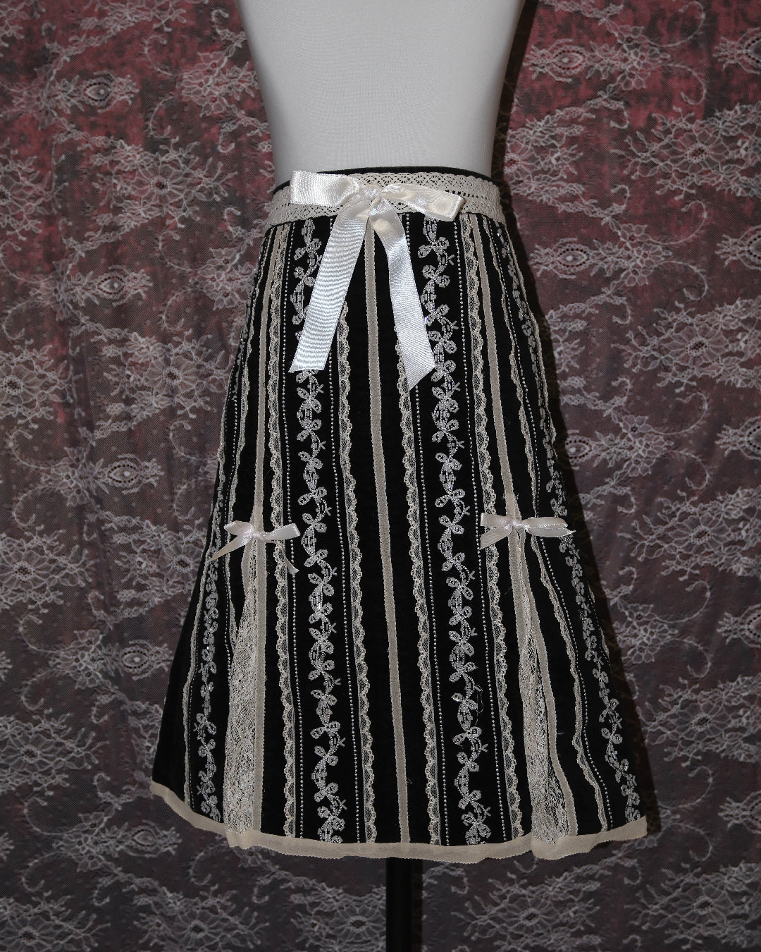 Gothic Black & White Lacey Skirt