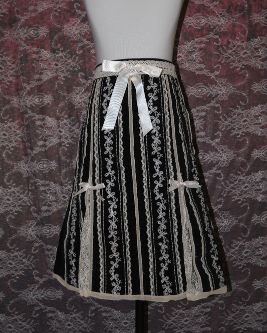 Gothic Black & White Lacey Skirt