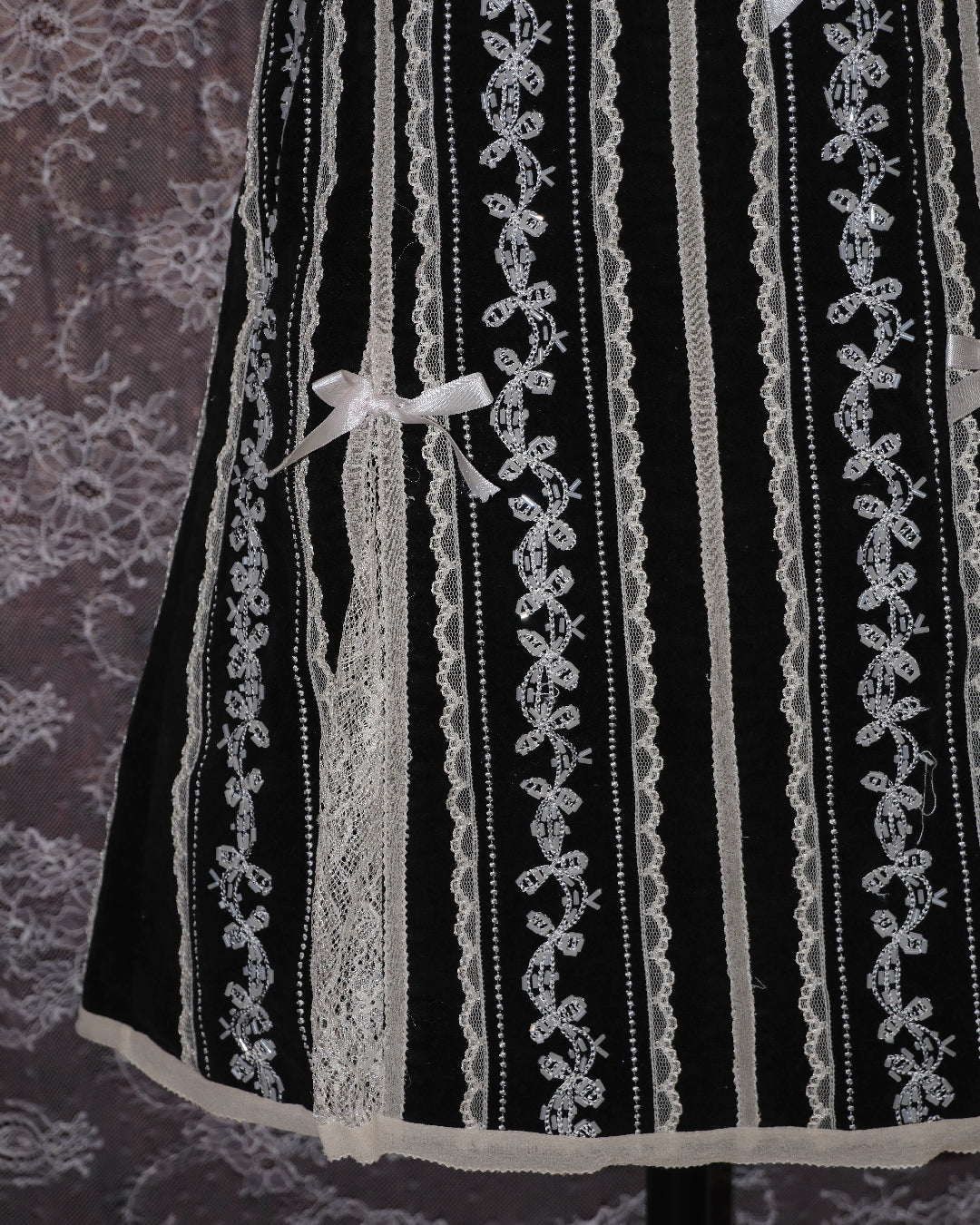 Gothic Black & White Lacey Skirt