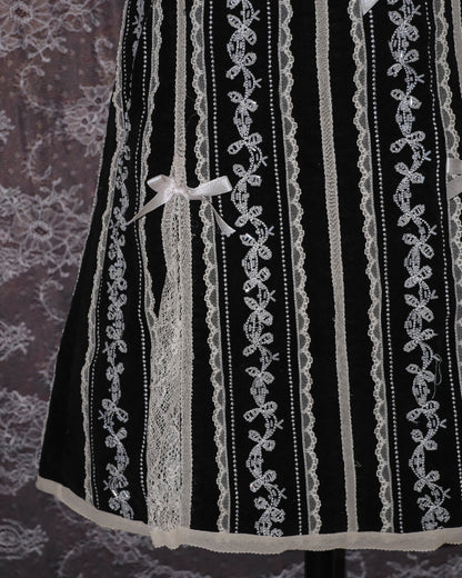 Gothic Black & White Lacey Skirt
