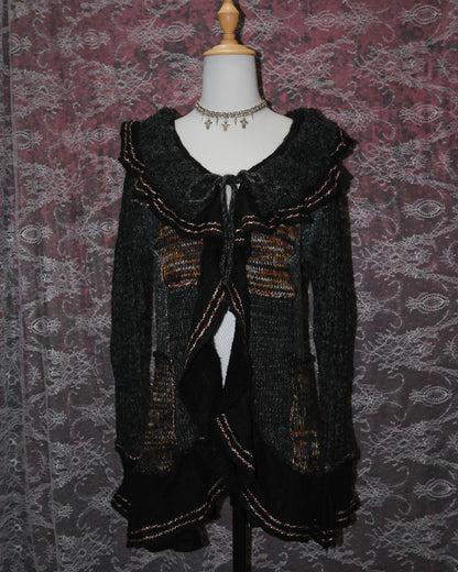 Forla Paris Dark Ruffle Cardigan