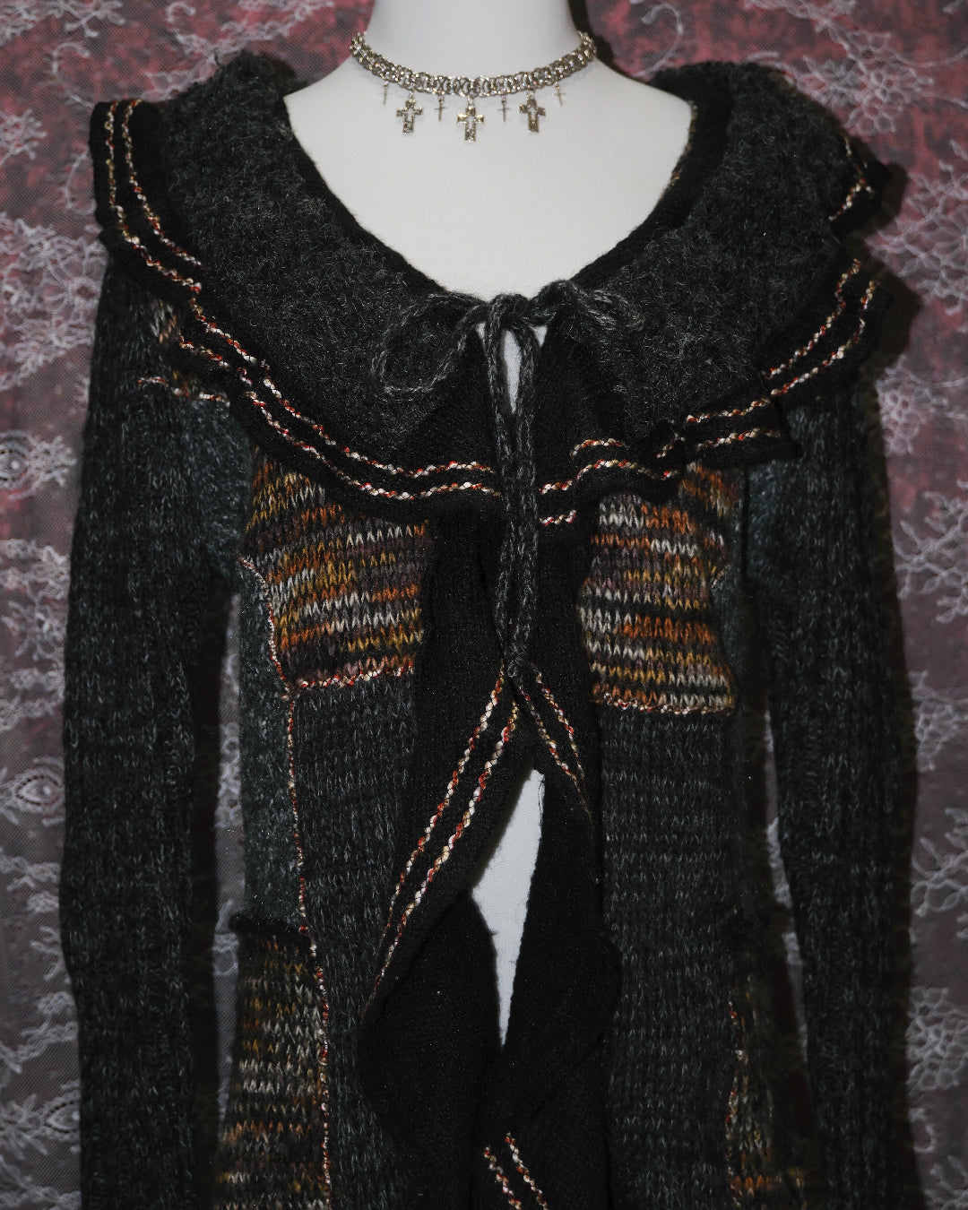 Forla Paris Dark Ruffle Cardigan