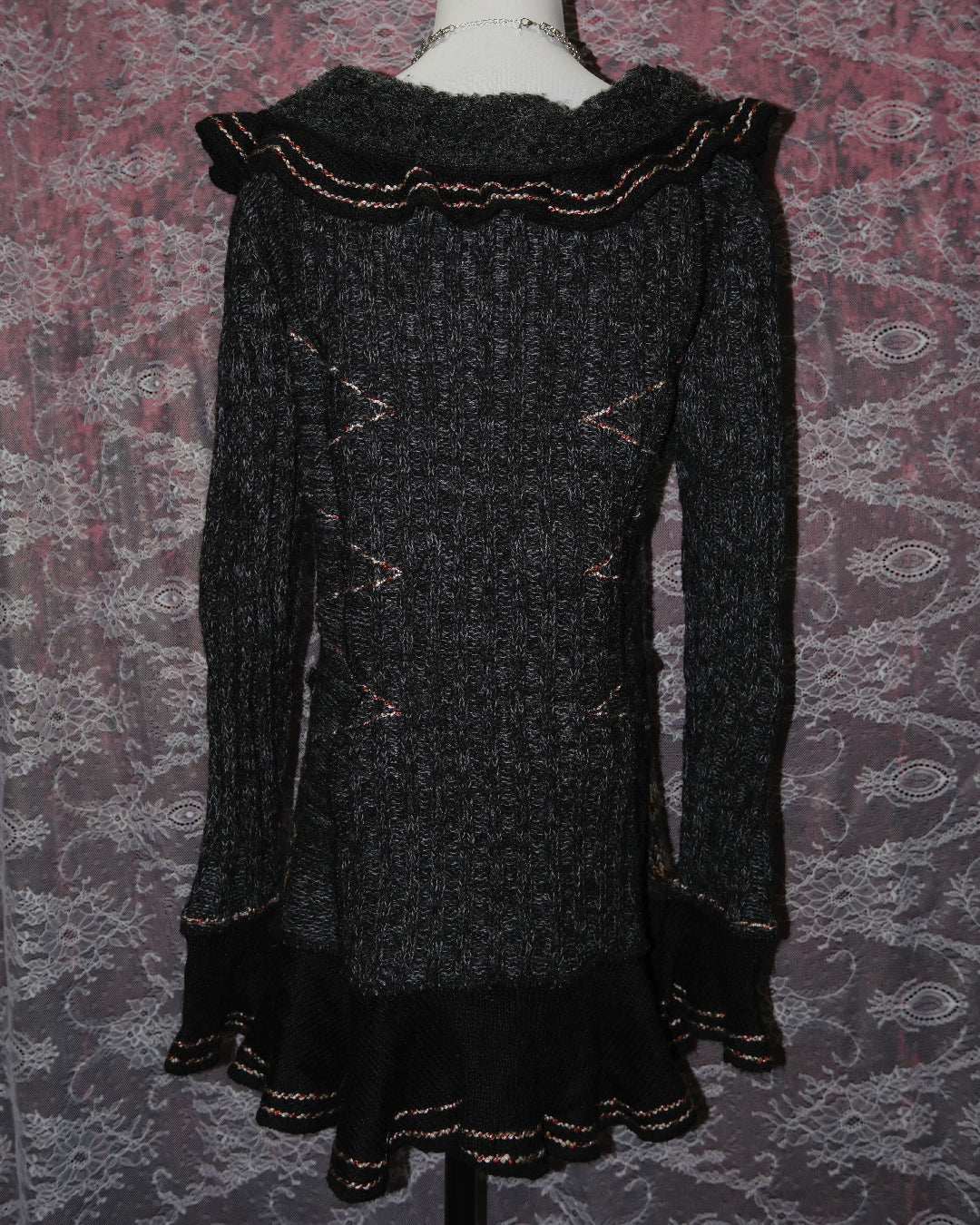 Forla Paris Dark Ruffle Cardigan