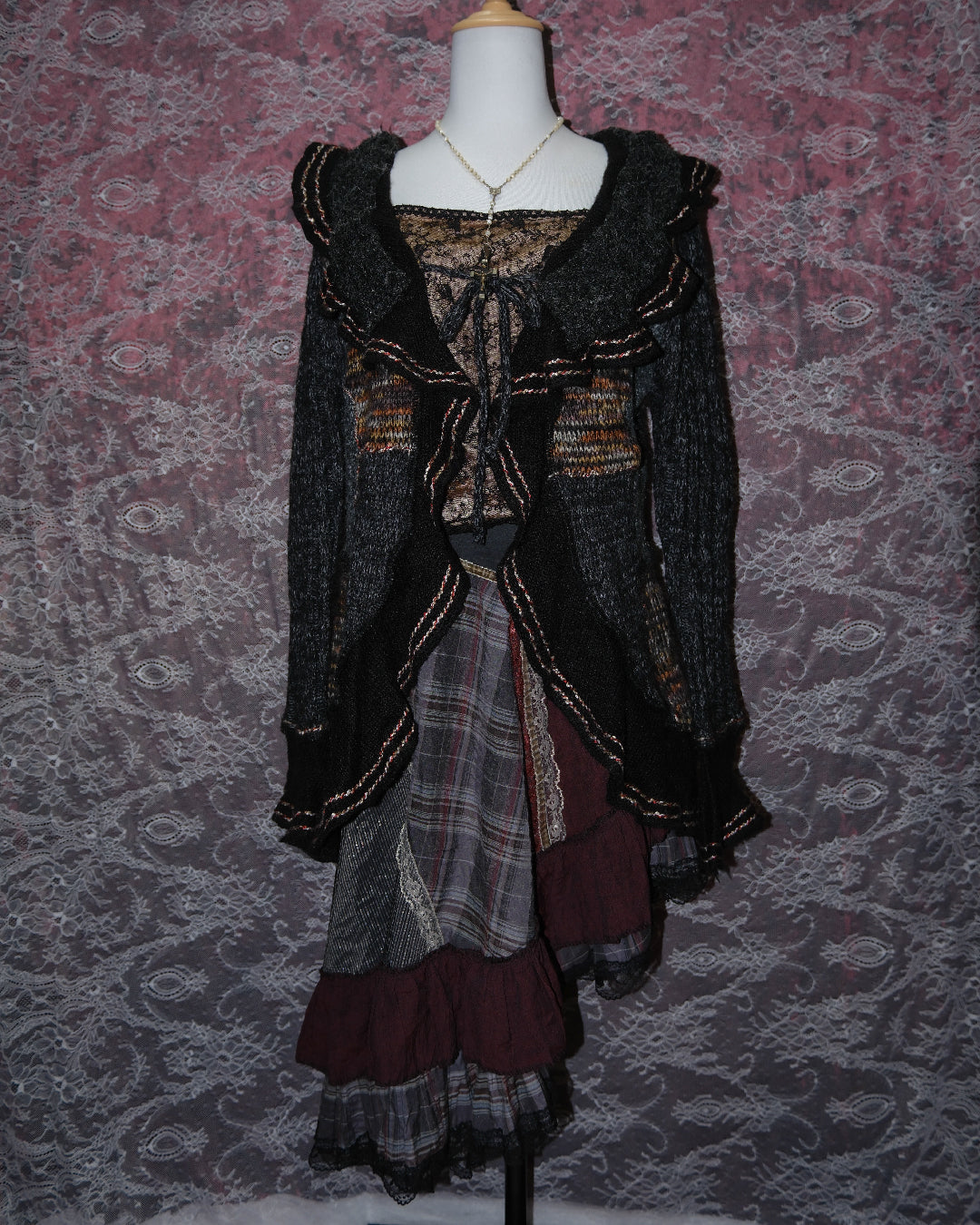 Forla Paris Dark Ruffle Cardigan