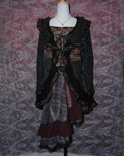 Forla Paris Dark Ruffle Cardigan