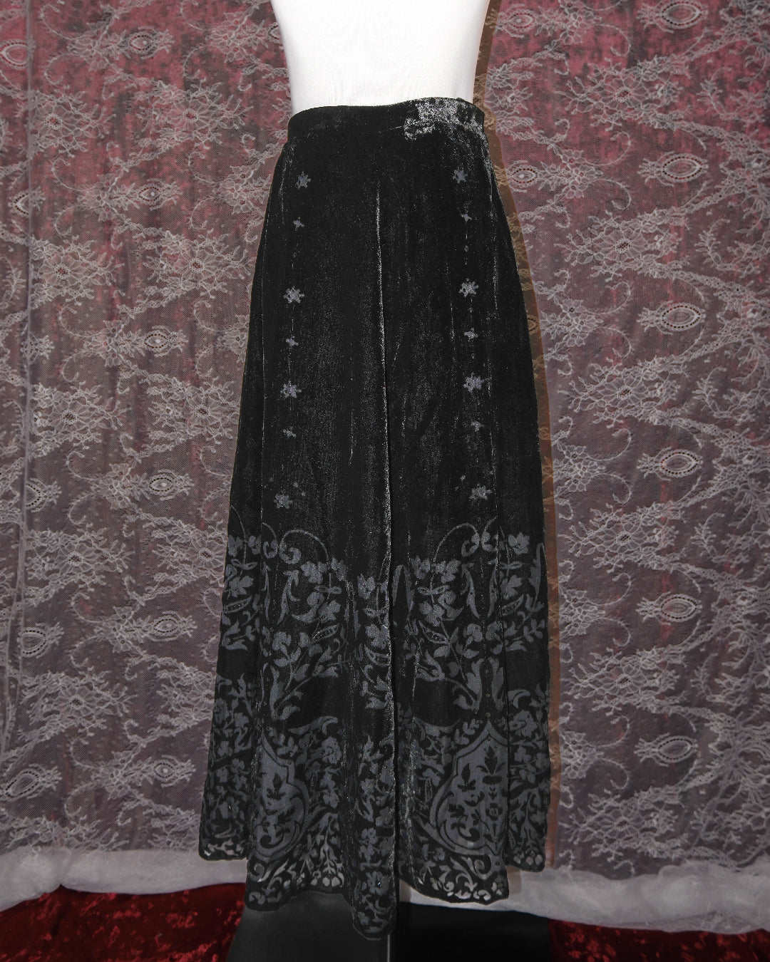 Dark Vampire Velvet Maxi Skirt
