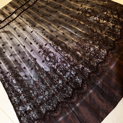 Obsidian Vintage Pattern Midi Skirt