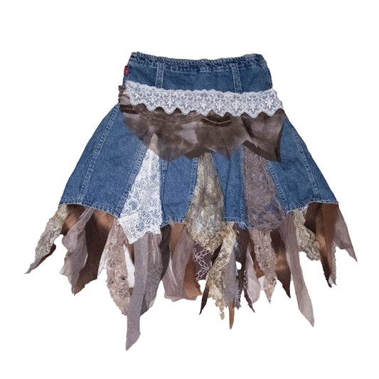 Remake Denim Patchwork Skirt